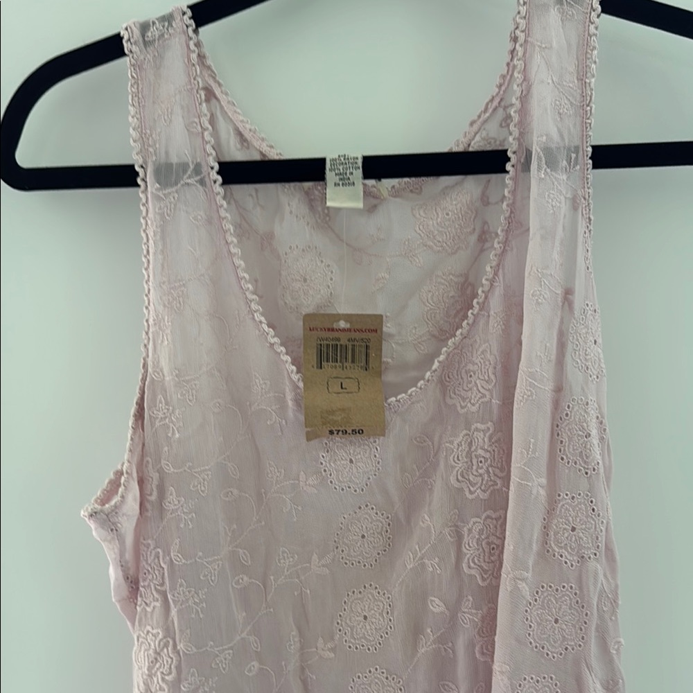 Lucky Brand Pink Lace Sleeveless Top